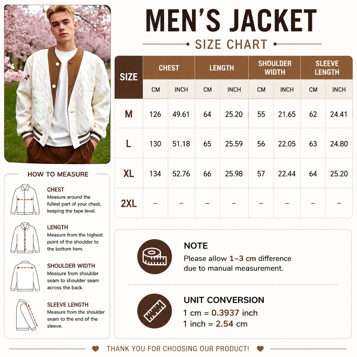 Manteau court gaufré diamant pour homme – Coupe-vent coton-polyester, col montant, coupe coréenne courte, abricot