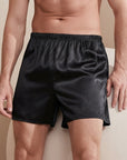 Herren-Boxershorts aus 100 % Maulbeerseide – Atmungsaktive mittelhohe Schlafbekleidung mit Gummibund