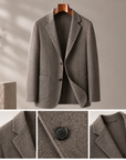 Men's 70% Wool Slim Fit Business Suit Jacket – Single-Breasted Blazer