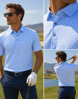 Men's Short Sleeve Golf Polo Shirt – Moisture-Wicking Printed