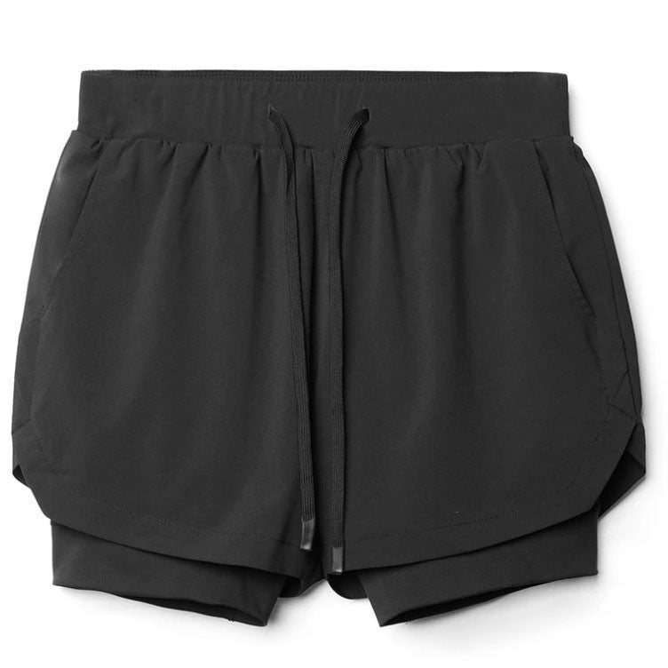 Men’s Breathable Quick-Dry Fitness Shorts – Double-Layer Muscle Fit Running Shorts with Moisture-Wicking Fabric &amp; Athletic Performance Design