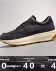 Men's High-Top Vintage Genuine Leather Running Shoes – Thick-Sole Retro Cowhide Boots