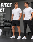 Men's 3-Piece Ice Silk Gym Set – T-Shirt, Shorts & Joggers