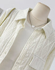Locker geschnittener Damenpullover mit Farbblockmuster – Entspannter Chic in Aprikose