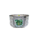 1 caret Moissanite Silver Plated Mens Ring