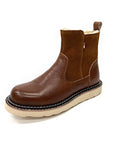 Herren Winter-Schneestiefel mit Lammfellfutter – Wasserdichtes Rindsleder, wadenhoch, seitlicher Reißverschluss, EU 38–44, Schwarz & Braun