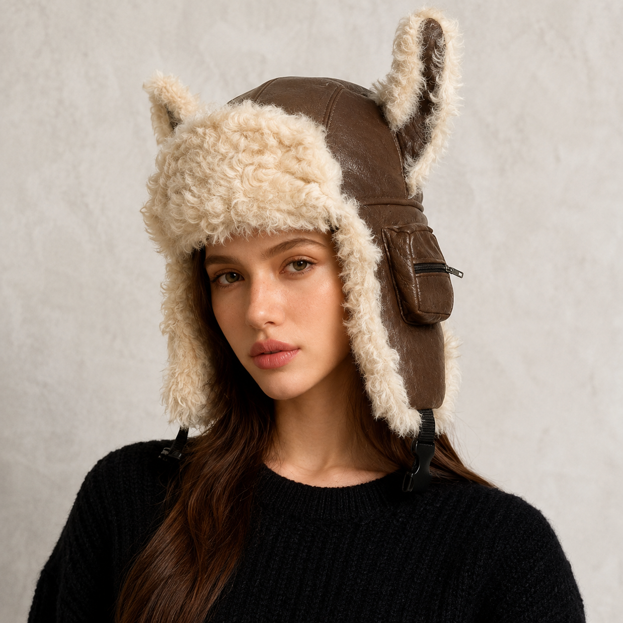 Women's Plush Ear Protection Winter Hat - Windproof Dome Cap