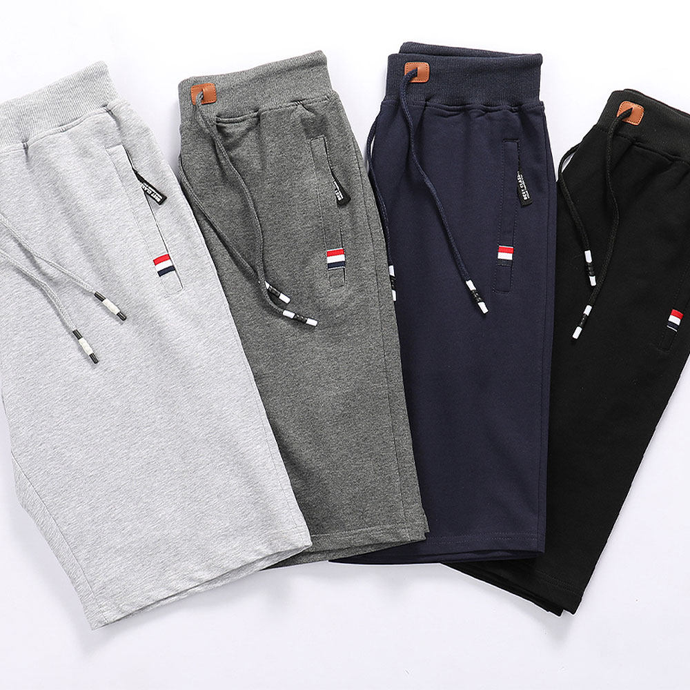 Men Cotton Stretch Shorts – Breathable Mid-Waist Straight Fit Summer Shorts with Zipper Pockets &amp; High Elastic Comfort