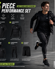 Men's 5-Piece Patchwork Jacket Athletic Workout Set