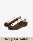 Damen-Freizeitsneaker aus Leder – Retro-Halbschuhe aus Rindsleder mit weicher Gummisohle, leichtem Tragekomfort und rutschfestem Design