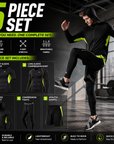 Men's 5-Piece Patchwork Jacket Athletic Workout Set