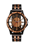 Men genuine  Wooden Quartz Watch – 46mm Walnut Wood Case with Seagull Movement & Genuine Leather Strap