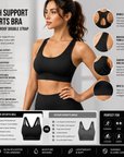 Women's High-Support Sports Bra – Shockproof Double Strap