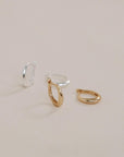 Women S925 Silver Metal Hoop Earrings – Minimalist Geometric Clip-On Hypoallergenic Jewelry