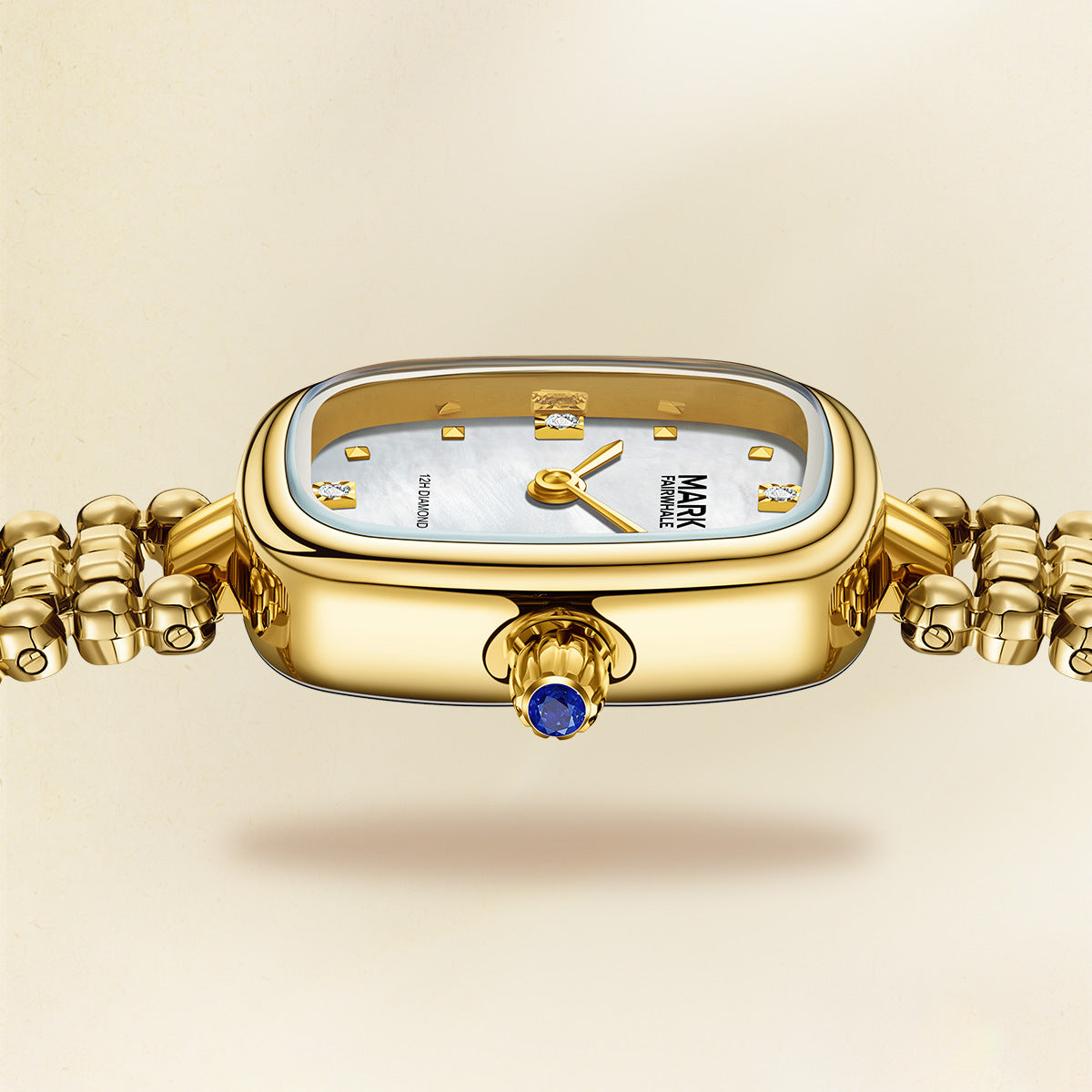 Women Gold Rectangular Quartz Watch – Elegant Small Dial Stainless Steel Strap 30M Waterproof Business Fashion Wristwatch