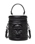 Gotische Umhängetasche in Sargform für Damen – PU-Leder Schultertasche mit Kettendetail und verstellbarem Riemen
