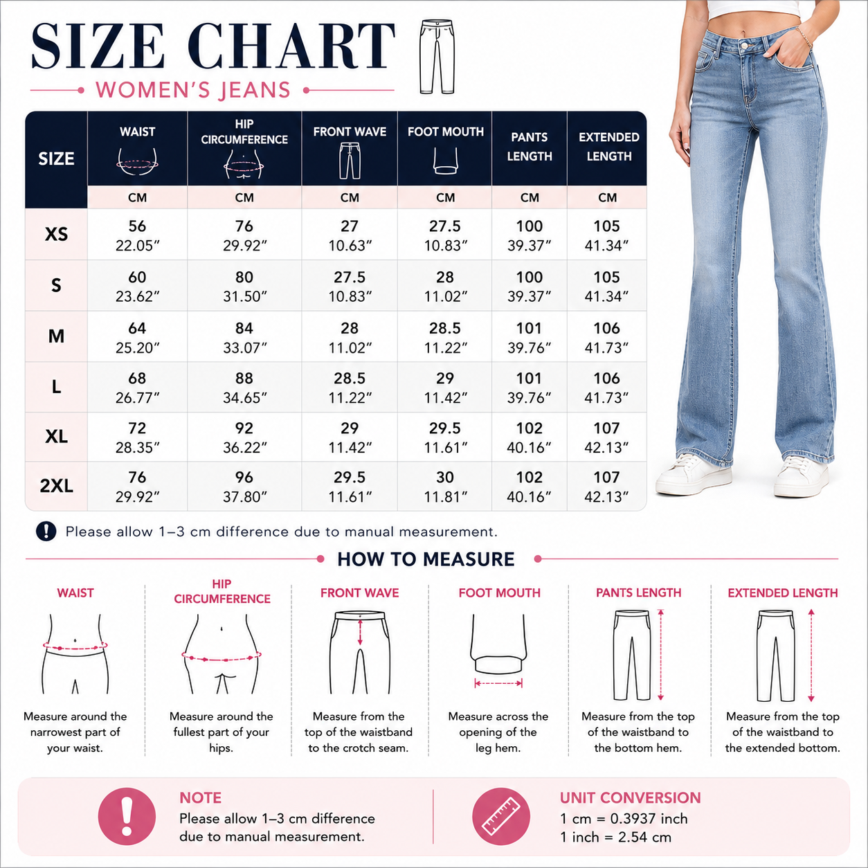 Women's High-Waist Flared Cotton Bell-Bottom Pants