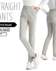 Hochwertige Stretch-Golfhose für Damen – schmal geschnittene Hose mit hoher Taille, schnelltrocknendem Stoff und geradem Bein