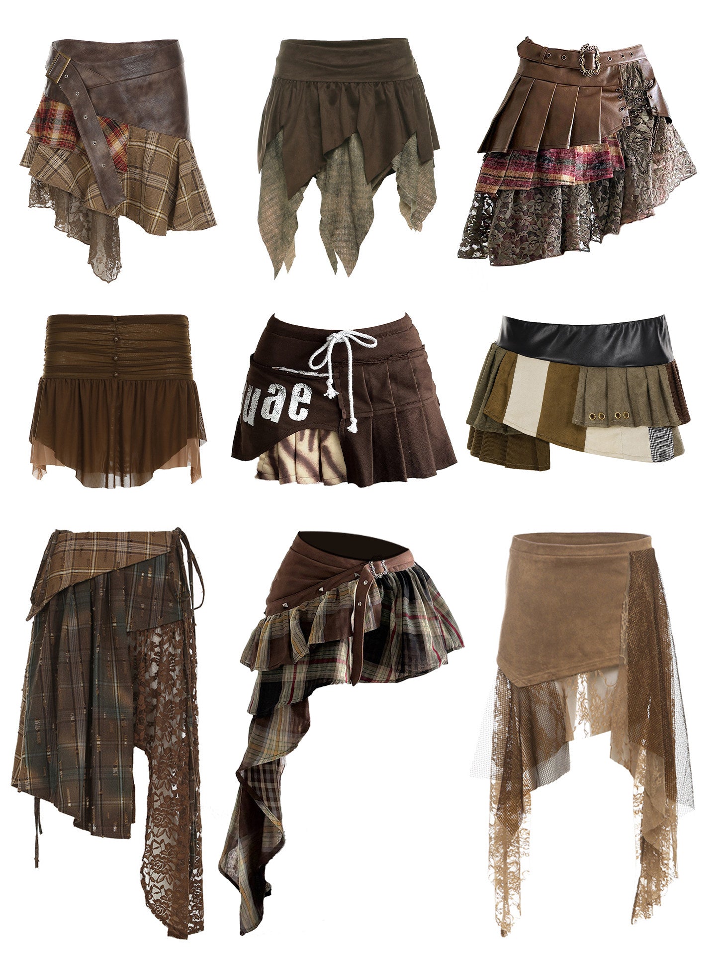 Jupe asymétrique taille haute trapèze pour femme – Jupe midi volantée style urbain avec détails en dentelle et coupe ajustée