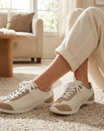 Damen-Freizeitsneaker aus Leder – Retro-Halbschuhe aus Rindsleder mit weicher Gummisohle, leichtem Tragekomfort und rutschfestem Design