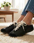 Damen-Freizeitsneaker aus Leder – Retro-Halbschuhe aus Rindsleder mit weicher Gummisohle, leichtem Tragekomfort und rutschfestem Design