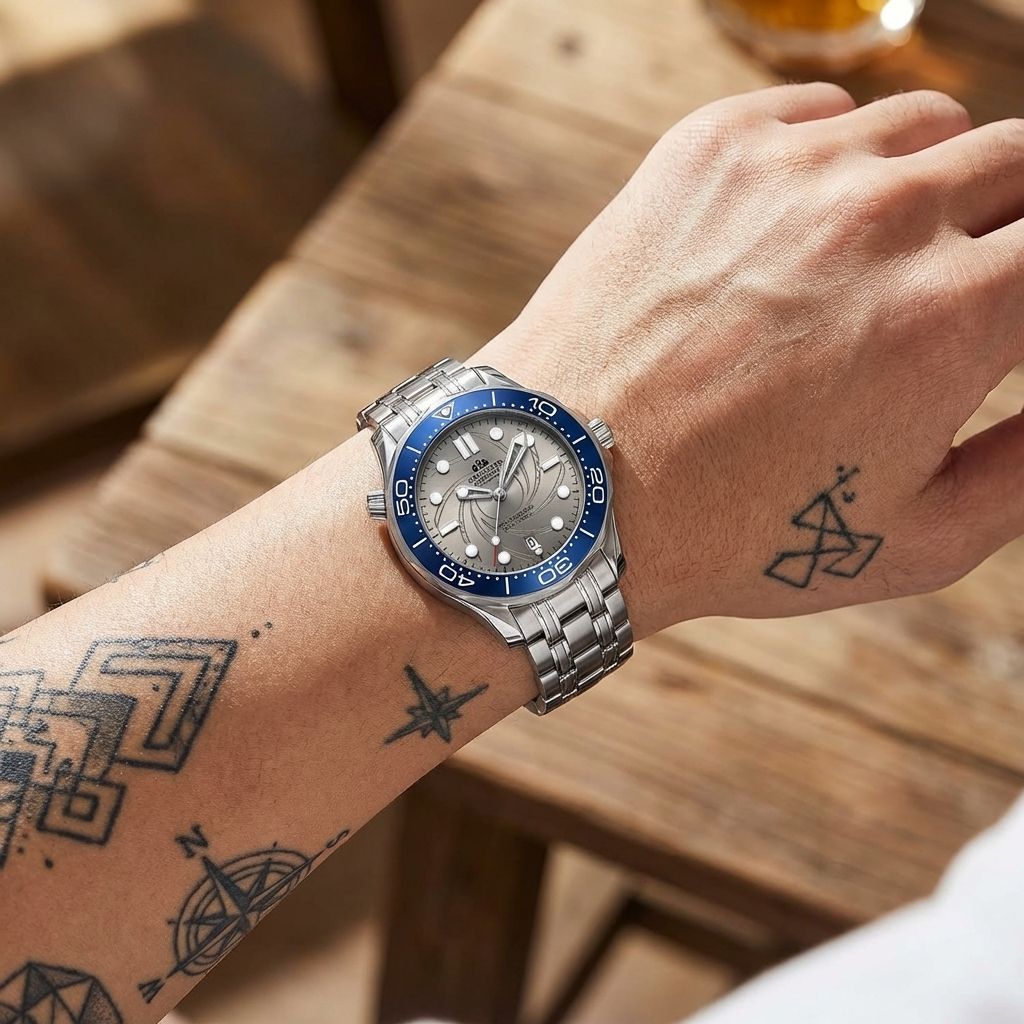 Mechanical Luminous Steel Strap Watch Men – Automatic Two-Tone Stainless Steel 42mm Calendar Wristwatch