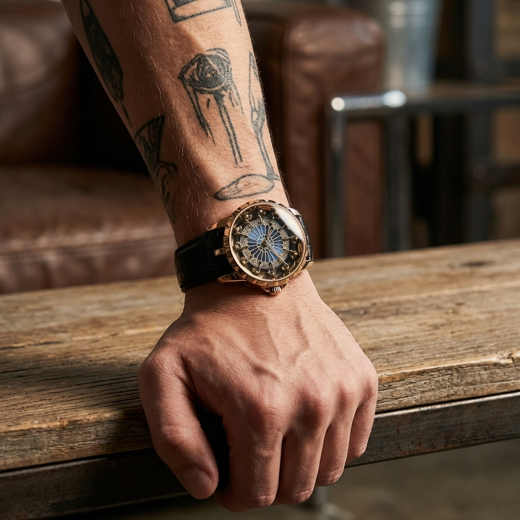 Herren 47mm Quarzuhr mit großem Zifferblatt – 200M wasserdicht, Echtlederarmband, Mineralglas