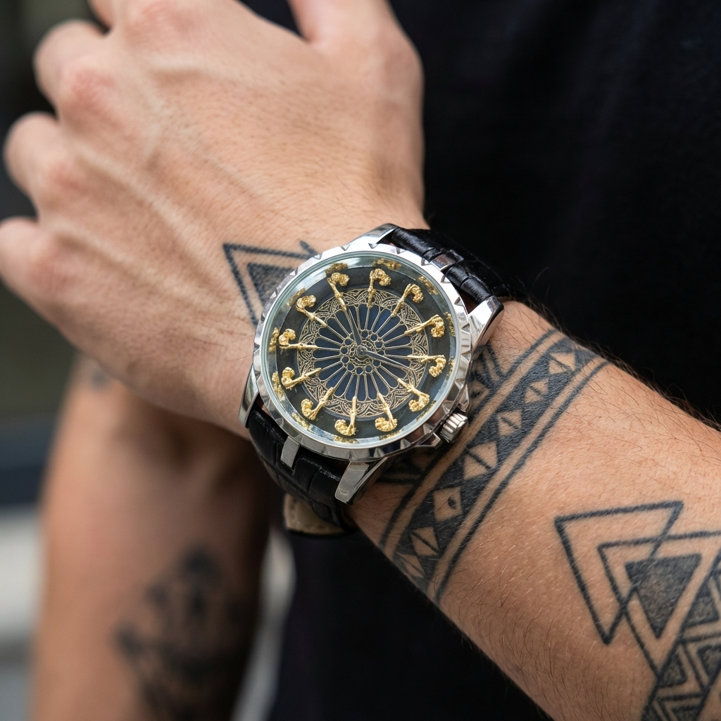 Herren 47mm Quarzuhr mit großem Zifferblatt – 200M wasserdicht, Echtlederarmband, Mineralglas