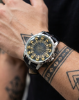 Herren 47mm Quarzuhr mit großem Zifferblatt – 200M wasserdicht, Echtlederarmband, Mineralglas