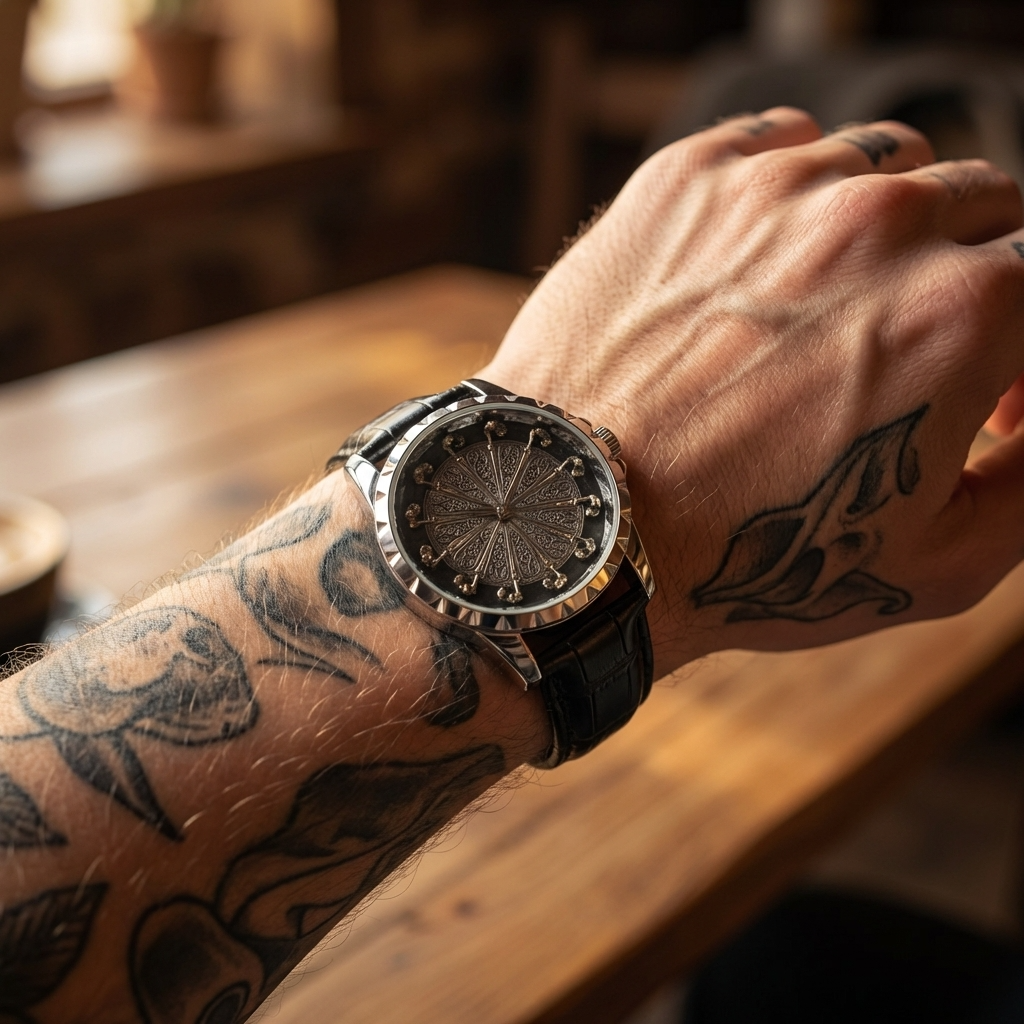 Herren 47mm Quarzuhr mit großem Zifferblatt – 200M wasserdicht, Echtlederarmband, Mineralglas