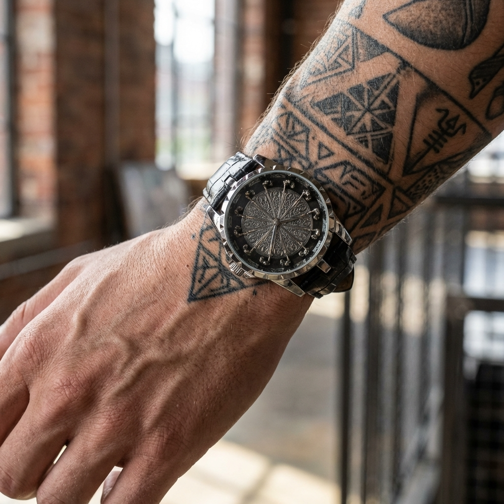 Herren 47mm Quarzuhr mit großem Zifferblatt – 200M wasserdicht, Echtlederarmband, Mineralglas