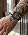 Herren 47mm Quarzuhr mit großem Zifferblatt – 200M wasserdicht, Echtlederarmband, Mineralglas