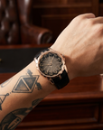 Herren 47mm Quarzuhr mit großem Zifferblatt – 200M wasserdicht, Echtlederarmband, Mineralglas