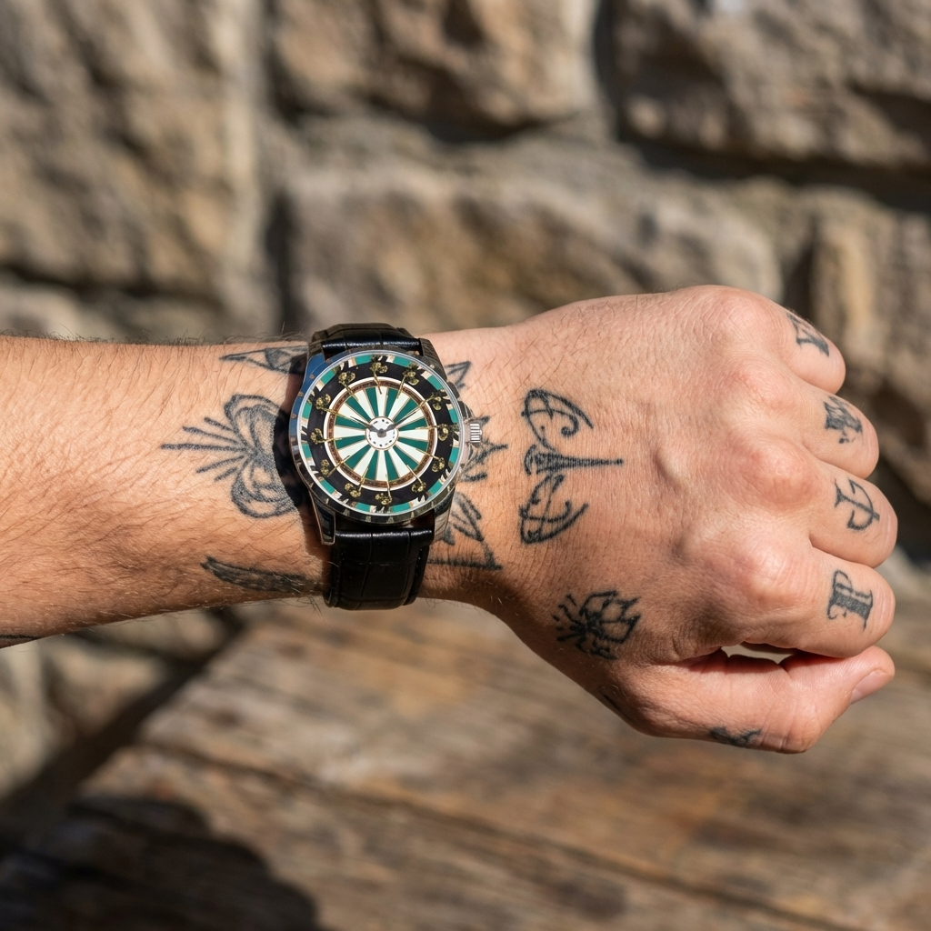 Herren 47mm Quarzuhr mit großem Zifferblatt – 200M wasserdicht, Echtlederarmband, Mineralglas