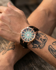Herren 47mm Quarzuhr mit großem Zifferblatt – 200M wasserdicht, Echtlederarmband, Mineralglas