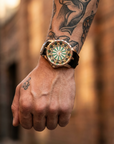 Herren 47mm Quarzuhr mit großem Zifferblatt – 200M wasserdicht, Echtlederarmband, Mineralglas