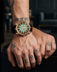 Herren 47mm Quarzuhr mit großem Zifferblatt – 200M wasserdicht, Echtlederarmband, Mineralglas