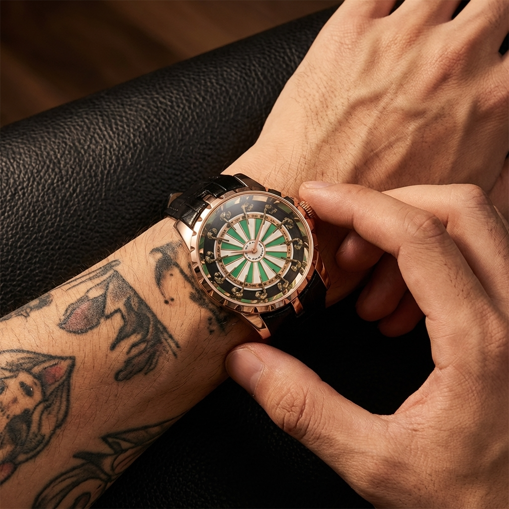 Herren 47mm Quarzuhr mit großem Zifferblatt – 200M wasserdicht, Echtlederarmband, Mineralglas
