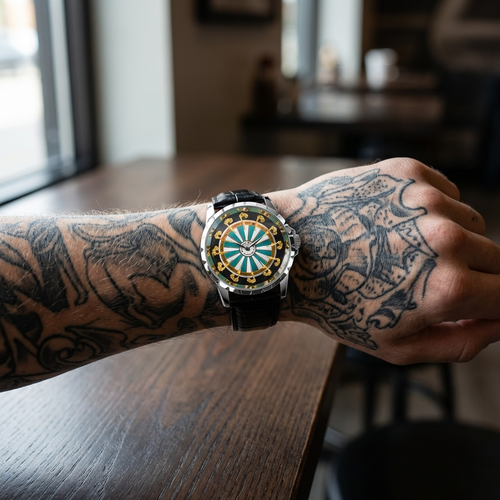 Herren 47mm Quarzuhr mit großem Zifferblatt – 200M wasserdicht, Echtlederarmband, Mineralglas