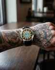 Herren 47mm Quarzuhr mit großem Zifferblatt – 200M wasserdicht, Echtlederarmband, Mineralglas
