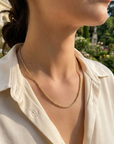 Damen Gold Twist-Kettenhalskette – Titan-Stahl-Wellenkette mit verstellbarer Länge & minimalistischem Design