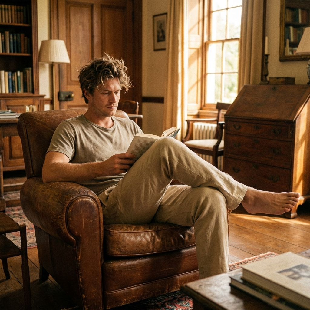 Pantalon décontracté 70 % coton pour homme – Respirant, jambe droite, coupe décontractée, ceinture ajustable et style confortable au quotidien