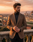 Herren-Anzugjacke aus Wollmischung mit Hahnentrittmuster – Slim Fit Vintage-Blazer