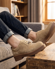 Herren Premium Cowhide Arbeitsstiefel – Retro Amerikanische Schnür-Sicherheitsstiefel, rutschfeste dicke Sohle, EU 38–44