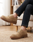 Herren Premium Cowhide Arbeitsstiefel – Retro Amerikanische Schnür-Sicherheitsstiefel, rutschfeste dicke Sohle, EU 38–44