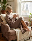 Women's Loose Sweater & Split Long Skirt Set – Viscose Two-Piece for Spring, Autumn & Winter