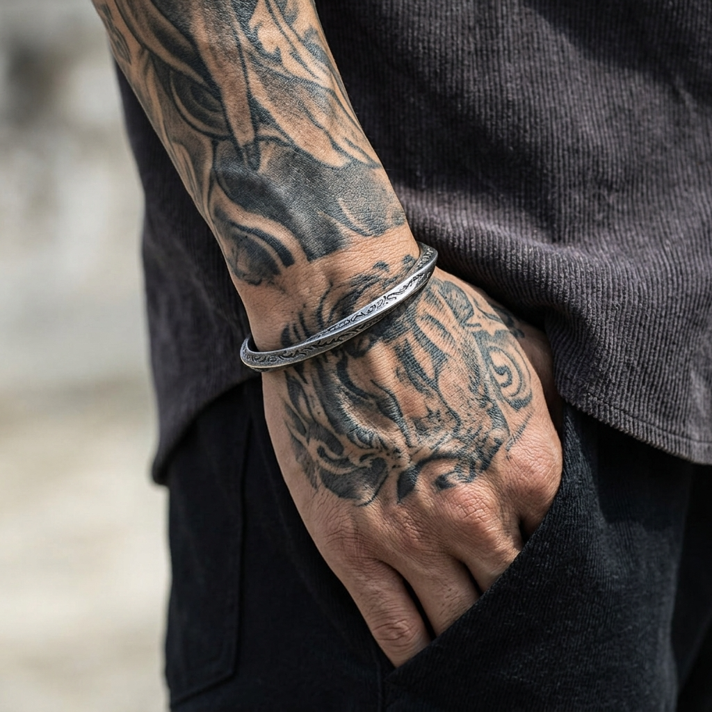 Wikingerarmband für Herren – Silberschmuck im kühnen nordischen Stil
