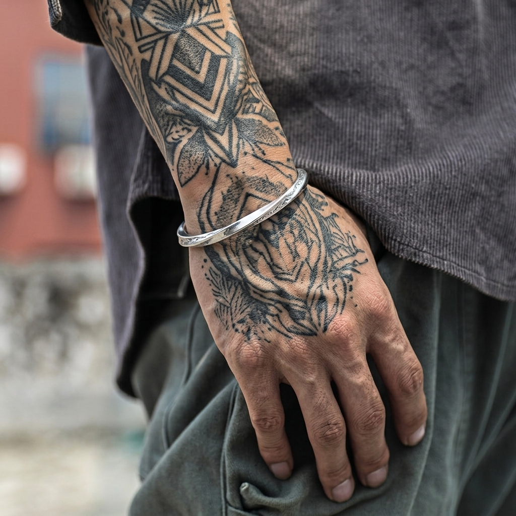 Wikingerarmband für Herren – Silberschmuck im kühnen nordischen Stil