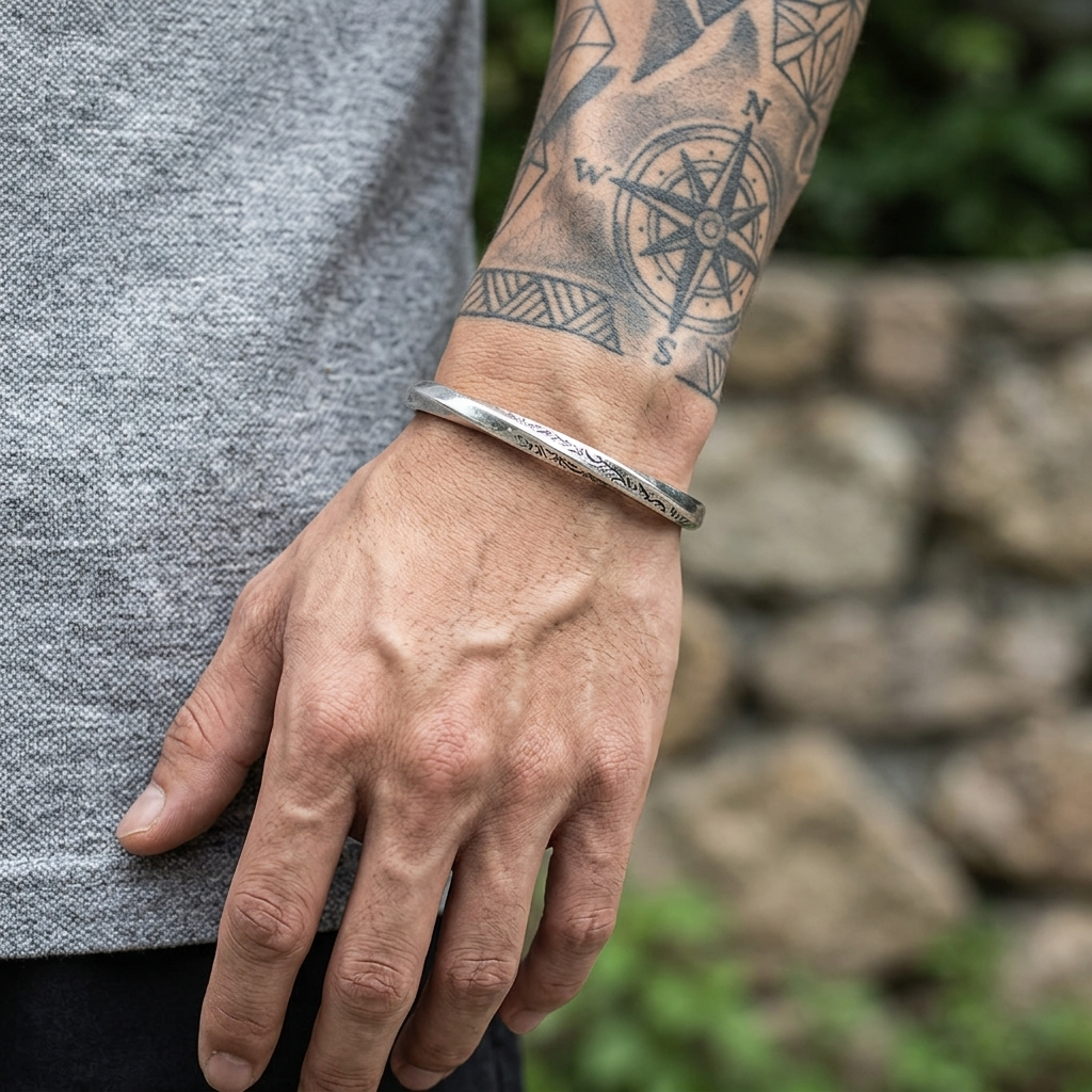 Wikingerarmband für Herren – Silberschmuck im kühnen nordischen Stil