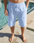 Herren Leinen-Bermudas mit Tunnelzug – Leichte, atmungsaktive Freizeithose mit elastischem Bund, geradem Schnitt und sommerlichem Beach-Style